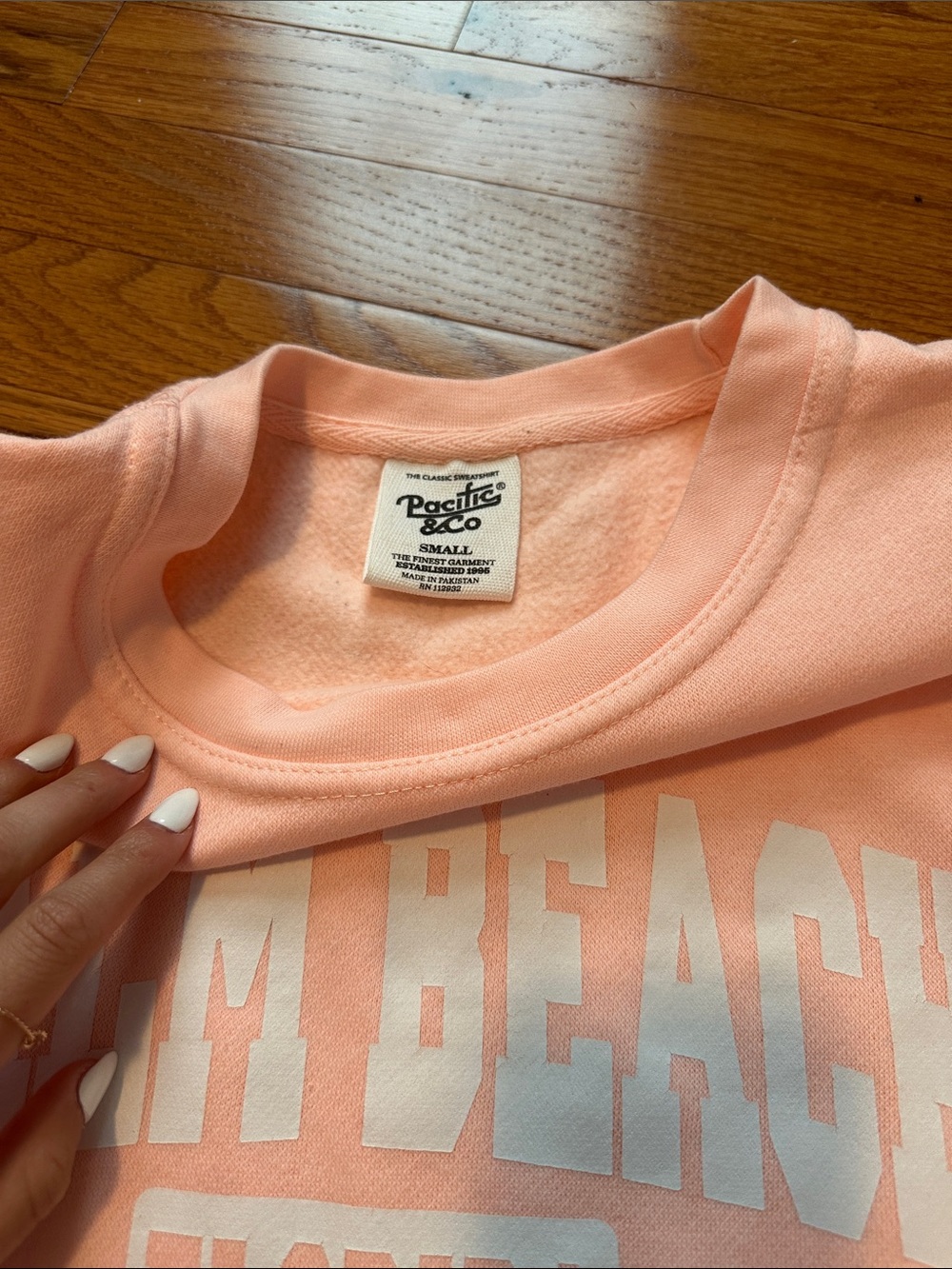 Palm Beach Florida Crewneck Sweatshirt - Peach - Picture 2 of 2